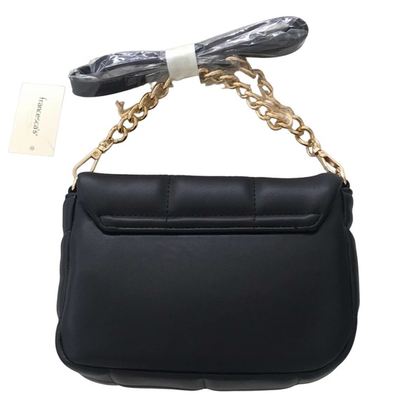NWT Francesca's | Quilted Crossbody Black with Jewel Design - Picture 4 of 10